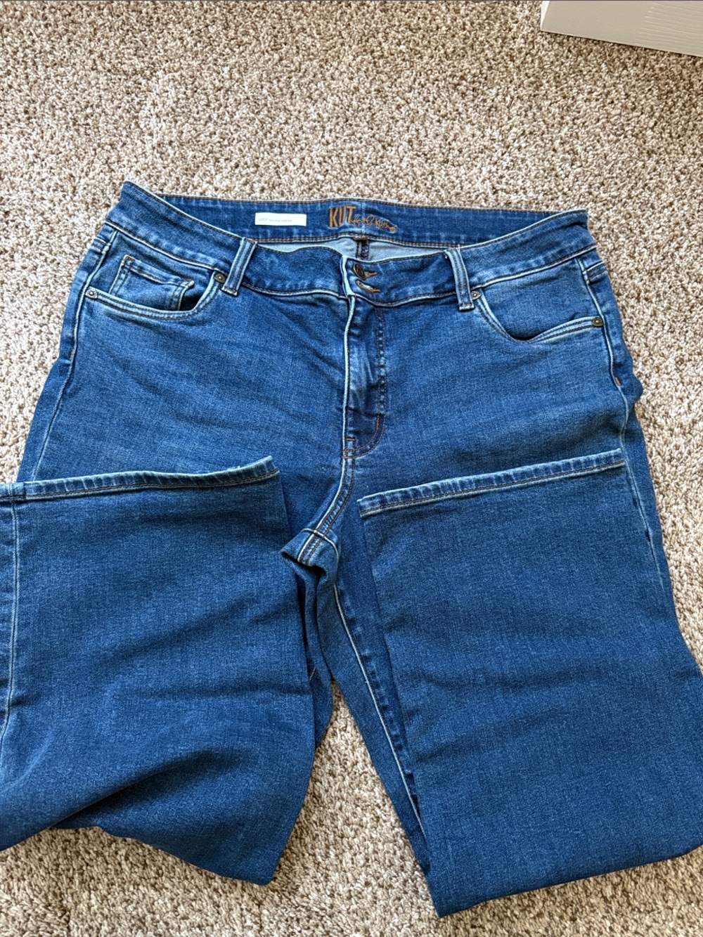 Kut from the Kloth Women’s Dark Blue Jeans Lucy High Rise Wide Leg